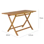 gartentisch klappbar irab teakholz 125x60x75cm