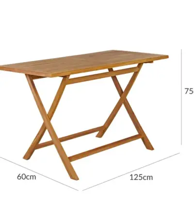 gartentisch klappbar irab teakholz 125x60x75cm