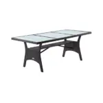 akazie gartentisch tk grau 190x90x74cm polyrattan