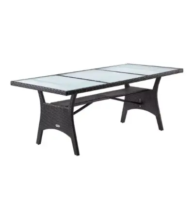 akazie gartentisch tk grau 190x90x74cm polyrattan