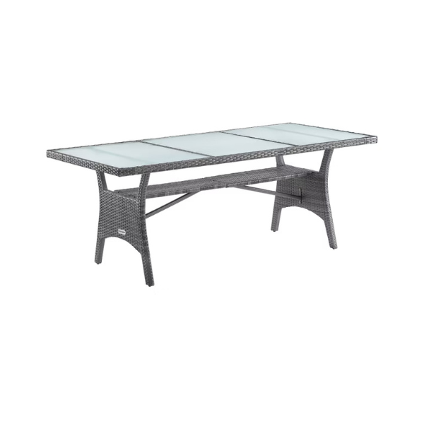 akazie gartentisch tk grau 190x90x74cm polyrattan