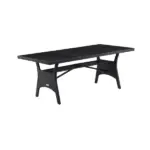 akazie gartentisch tk grau 190x90x74cm polyrattan