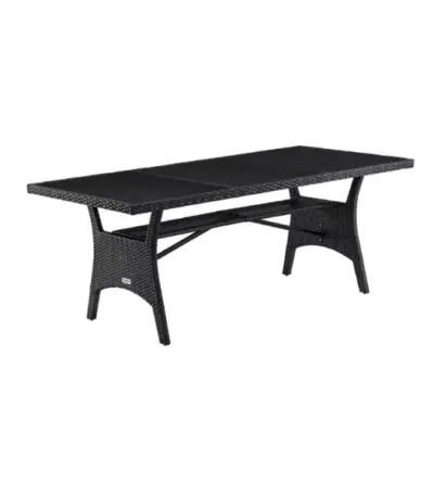 akazie gartentisch tk grau 190x90x74cm polyrattan