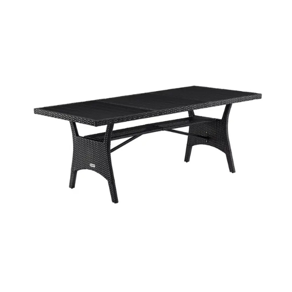 akazie gartentisch tk grau 190x90x74cm polyrattan