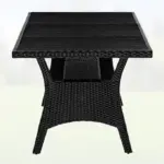 gartentisch schwarz tk polyrattan wpc 190x90x75cm
