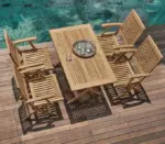 gartentisch sun 120x70x75cm klappbar teakholz