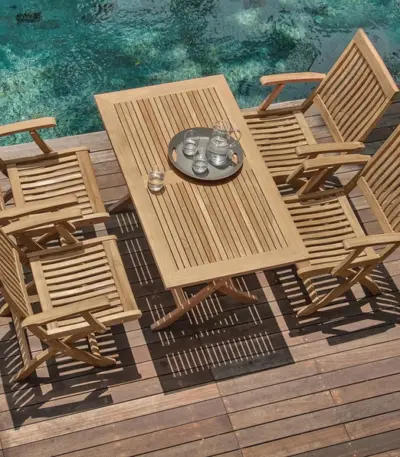 gartentisch sun 120x70x75cm klappbar teakholz