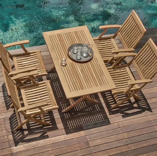 gartentisch sun 120x70x75cm klappbar teakholz
