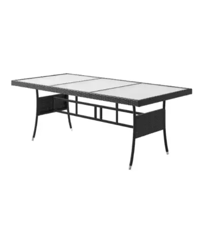 akazie gartentisch tk grau 190x90x74cm polyrattan