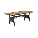 akazie gartentisch tk grau 190x90x74cm polyrattan
