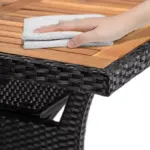 polyrattan gartentisch schwarz tk schwarz 190x90x74cm akazieholz
