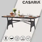 polyrattan gartentisch schwarz tk schwarz 190x90x74cm akazieholz