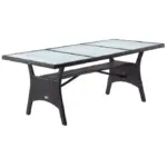 polyrattan gartentisch takeo braun 190x90x74cm glas