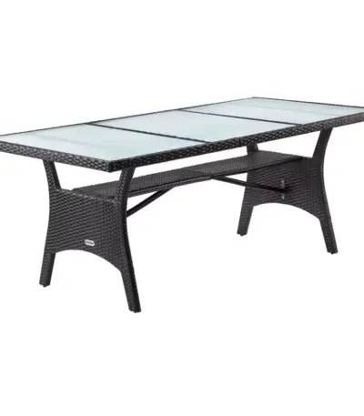polyrattan gartentisch takeo braun 190x90x74cm glas