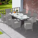 polyrattan gartentisch takeo braun 190x90x74cm glas