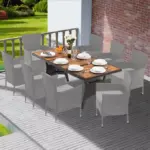 polyrattan gartentisch wpc tk 190x90x75cm braun