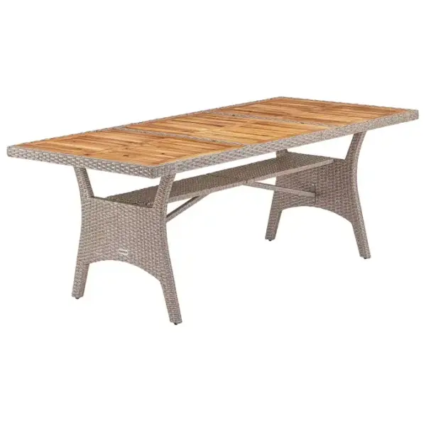 polyrattan gartentisch tk creme 190x90x74cm akazieholz