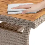 polyrattan gartentisch tk creme 190x90x74cm akazieholz
