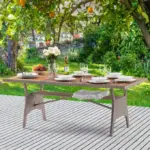 polyrattan gartentisch tk creme 190x90x74cm akazieholz