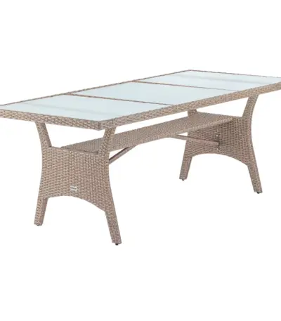 polyrattan gartentisch tk glasplatte braun 190x90x74cm (kopie)