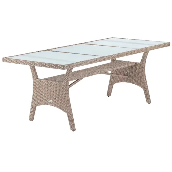 polyrattan gartentisch tk glasplatte braun 190x90x74cm (kopie)