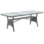 polyrattan gartentisch tk grau 190x90x74cm glasplatte
