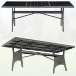 polyrattan gartentisch tk wpc grau 190x90x75cm