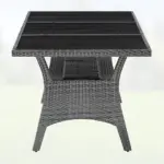 polyrattan gartentisch tk wpc grau 190x90x75cm