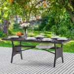 polyrattan gartentisch wpc tk 190x90x75cm braun