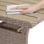 wpc gartentisch polyrattan creme 190x90x75cm