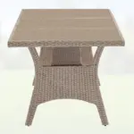 wpc gartentisch polyrattan creme 190x90x75cm